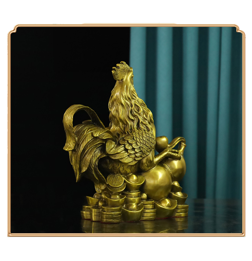 Golden Rooster Heralds Joy – Copper Chinese Zodiac Rooster Ornament - Image 10