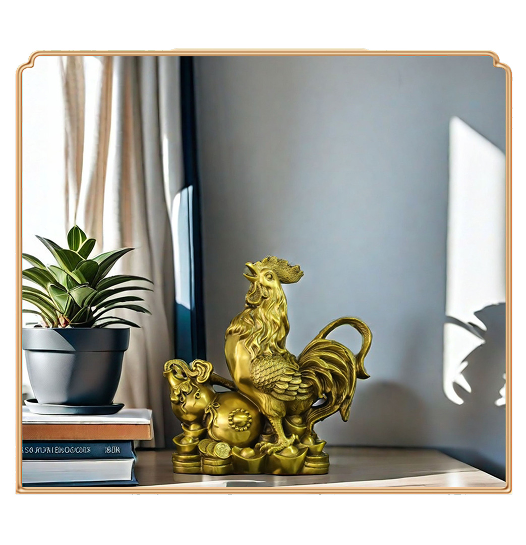 Golden Rooster Heralds Joy – Copper Chinese Zodiac Rooster Ornament - Image 8