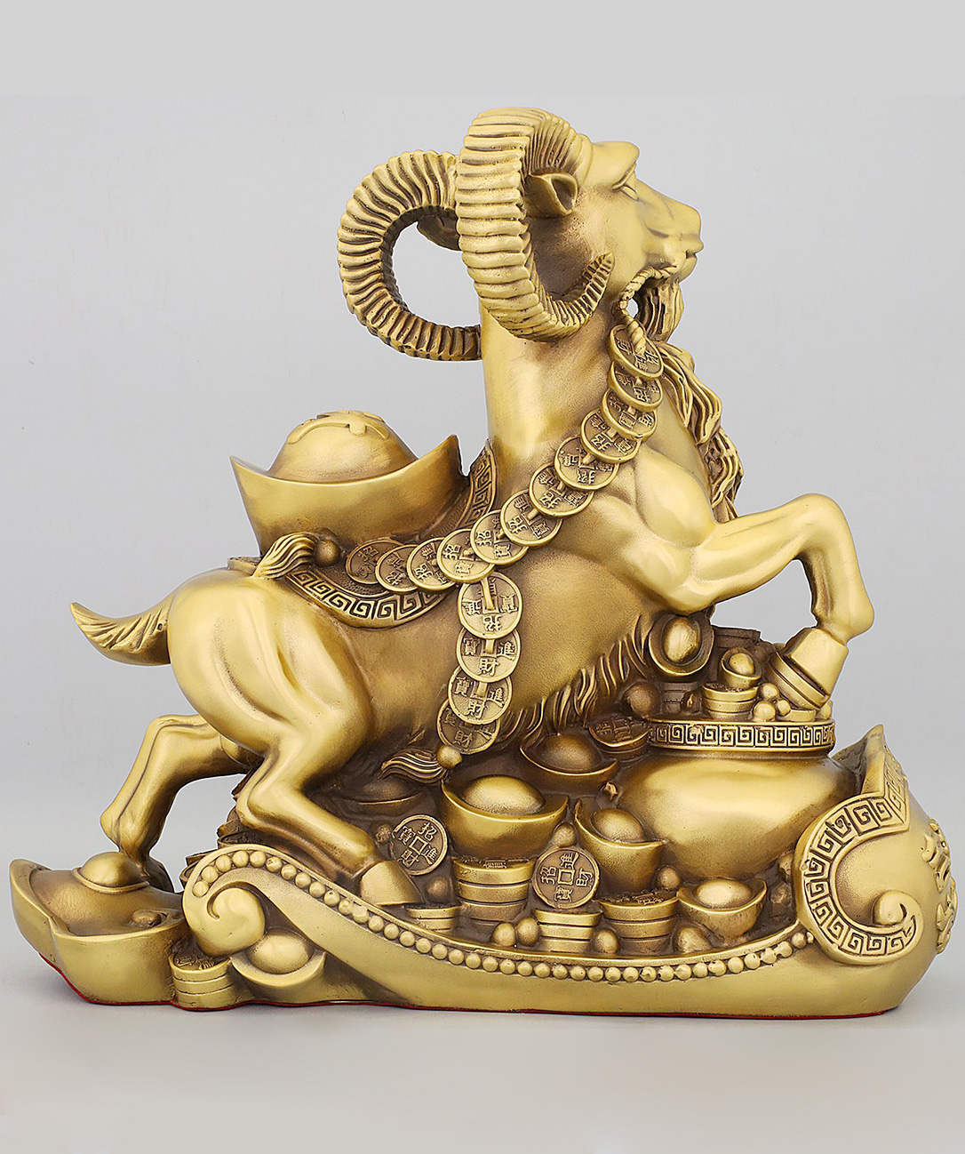Auspicious Goat of Good Fortune – Copper Chinese Zodiac Goat Ornament - Image 4