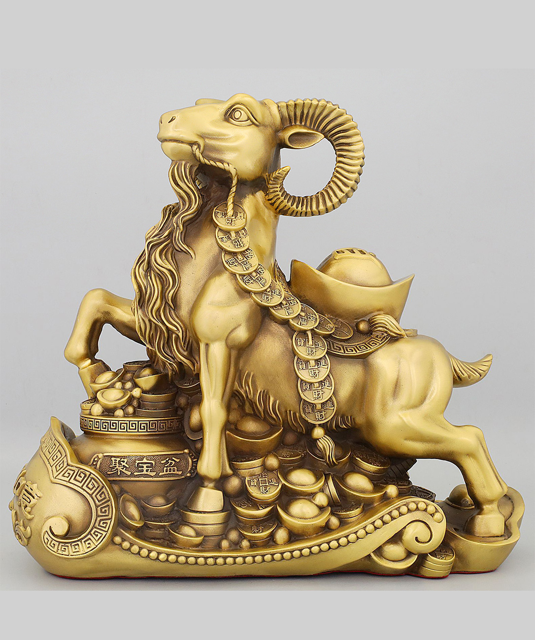 Auspicious Goat of Good Fortune – Copper Chinese Zodiac Goat Ornament - Image 2