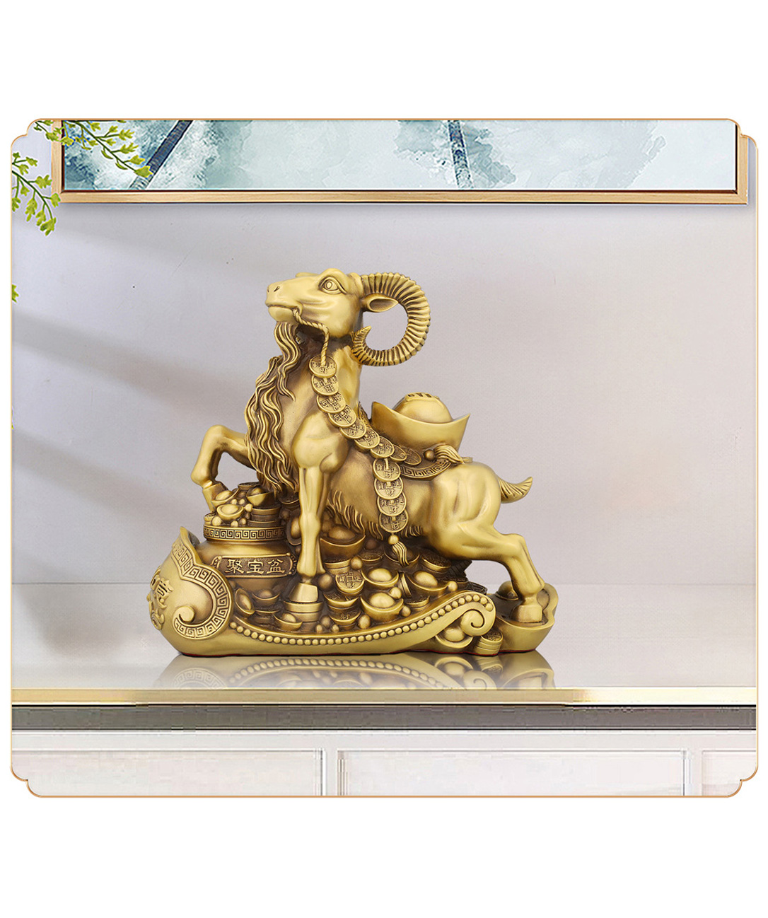 Auspicious Goat of Good Fortune – Copper Chinese Zodiac Goat Ornament - Image 6