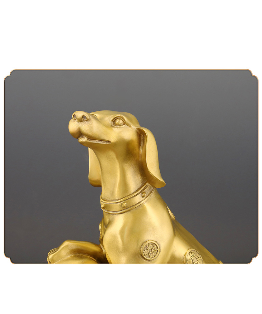 Gold Coin & Ingot Dog – Copper Chinese Zodiac Dog Ornament - Image 5