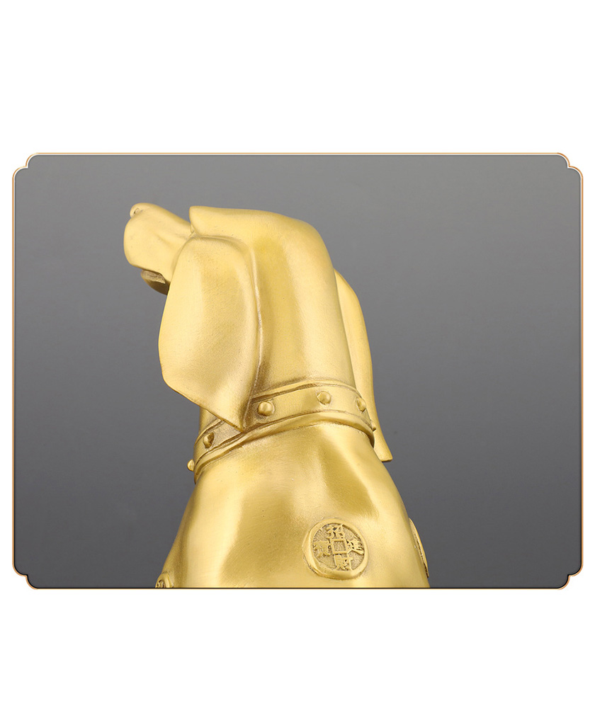 Gold Coin & Ingot Dog – Copper Chinese Zodiac Dog Ornament - Image 6