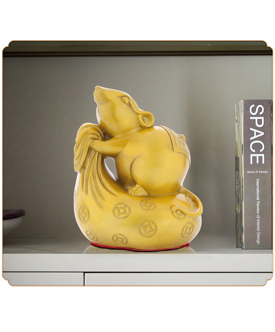 Money-Bag Rat – Copper Chinese Zodiac Rat Ornament - Image 5