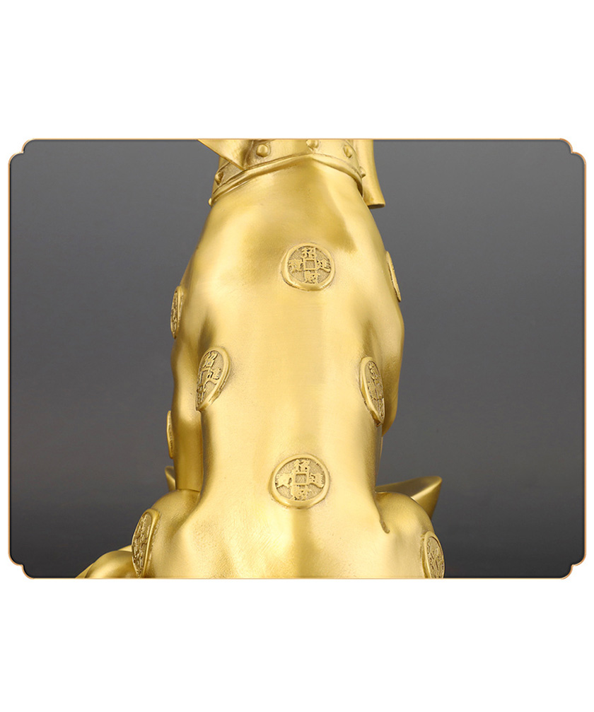 Gold Coin & Ingot Dog – Copper Chinese Zodiac Dog Ornament - Image 8