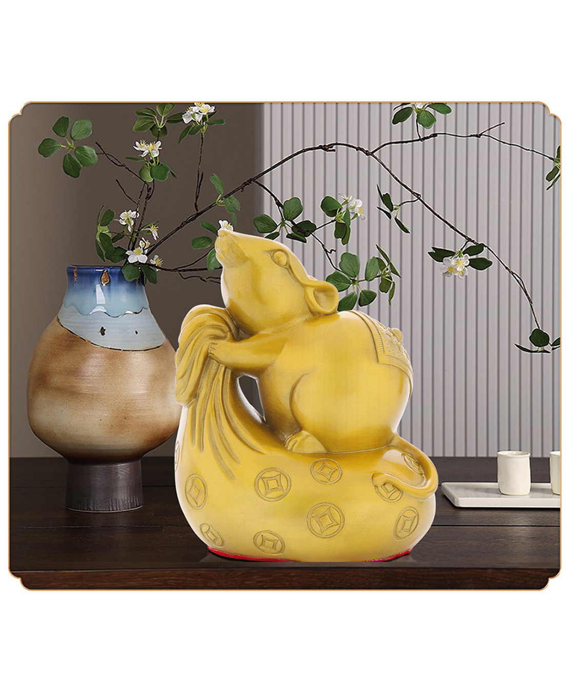 Money-Bag Rat – Copper Chinese Zodiac Rat Ornament - Image 6